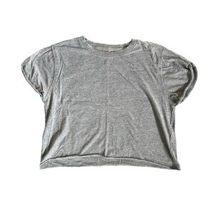 Free People Grey Crop T-shirt